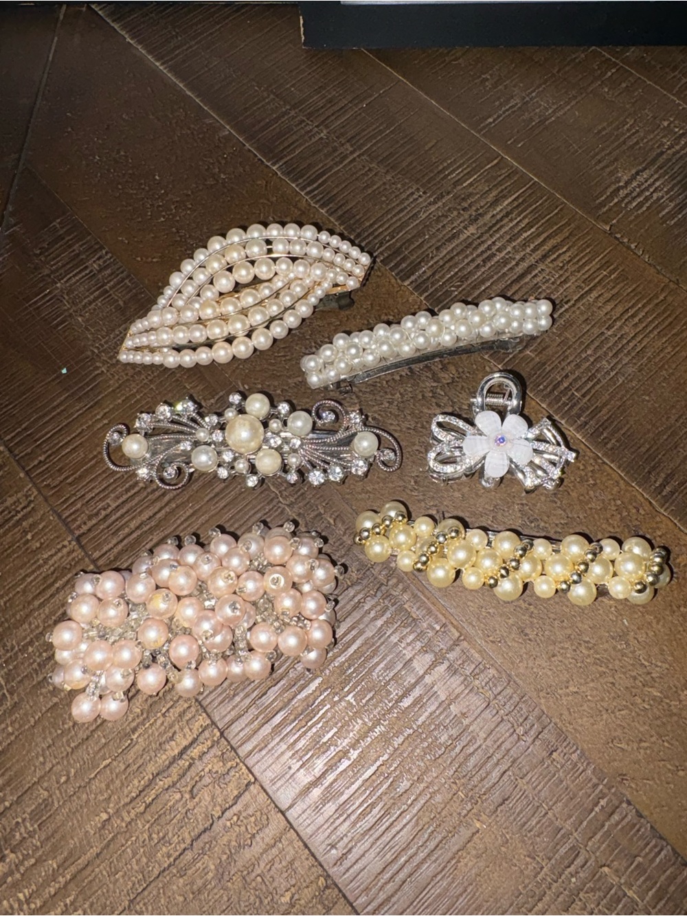 Pearl and Crystal Decorative Hair Clip Set - Elegant Women Jewelry